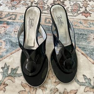 Emilio Pucci Patent Leather Thong Heels